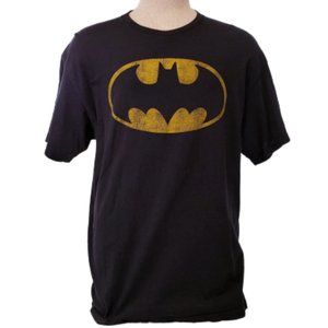 Mens Black Batman Logo Tee T-Shirt